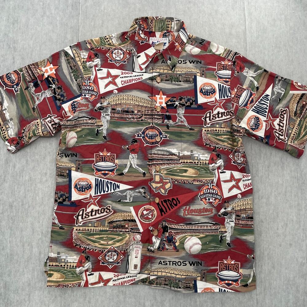 VINTAGE Houston Astros Shirt Adult Medium Reyn Spooner MLB Baseball Hawaiian Men